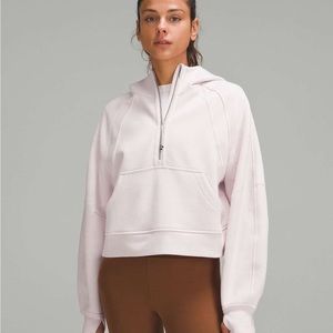 NWT Lululemon Scuba os half zip hoodie - flush pink
